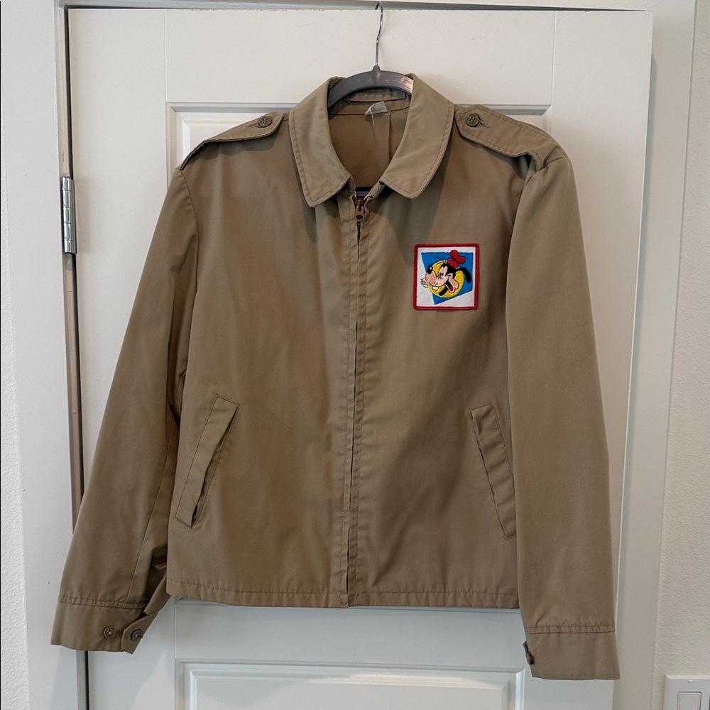 Vintage Greighton Tan Jacket with Goofy Cartoon Patch